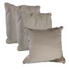 Image 1 : Shelf - x3 Throw Pillows - Beige / Tan Fabric & Textured Silver