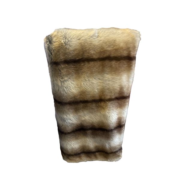 Striped Faux Fur Blanket - 61x49"