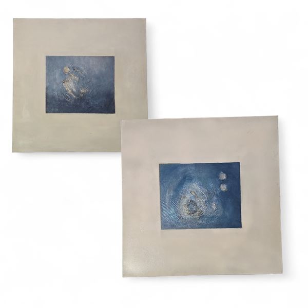 2 pc - Abstract Art on Canvas - 24x24"