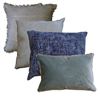 Image 1 : Shelf - x6 Throw Pillows - Blue, Cream, Grey & Green