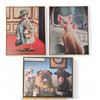 Image 1 : Pig & Chicken Prints on Canvas 17x21" &  Dogs Print on Canvas 21x17"