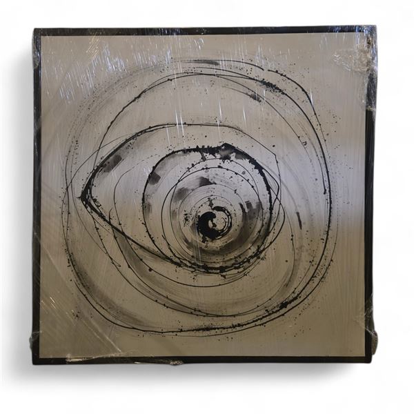 Framed Black & White Abstract Art - 42x42"