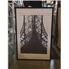 Image 2 : 2 pc - Black & White Abstract 39.5x39.5" & Eiffel Tower Picture 25x37"