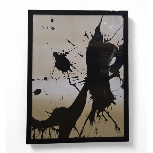 Framed w/ Glass Black & White Abstract Picture - 36x48"