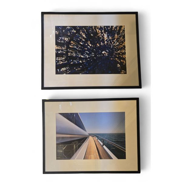 2 pc - Framed w/ Glass - Boat & Chains Pictures - 38x50"