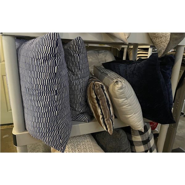 Shelf - x6 Throw Pillows - Blue, Blue & White, Grey, Abstract Black / Brown