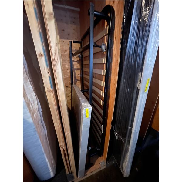 Single Bed Rails & Grey Headboard