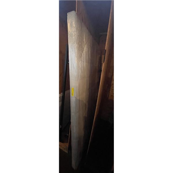 Tufted Grey Fabric King Sized Headboard w/ Frame