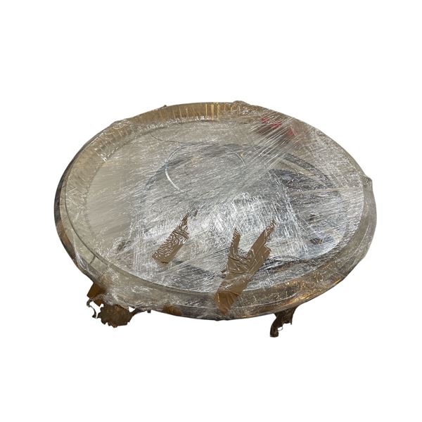 Circular Chrome Light Fixture - 40" Diameter