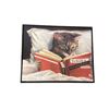 Image 2 : 2 pc - Monley on Motorcycle & Cat Reading Pictures - 21x17"