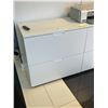 Image 2 : 2 pc - Combination Lockable White 2 Drawer Filing Cabinets - 31.5x18x31.5"