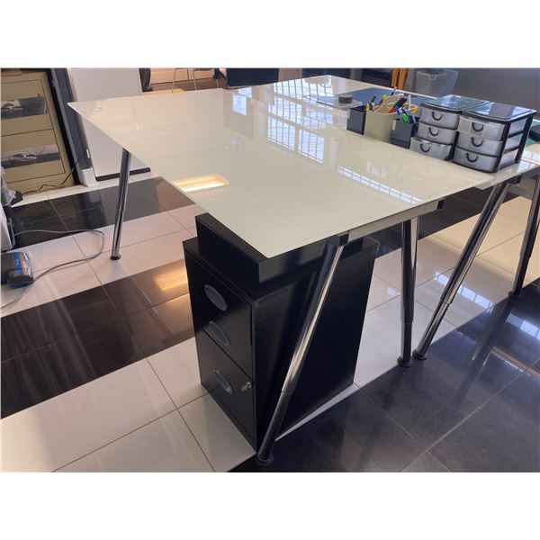 Glass Top Adjustable Height Table - 63x31.5" Top