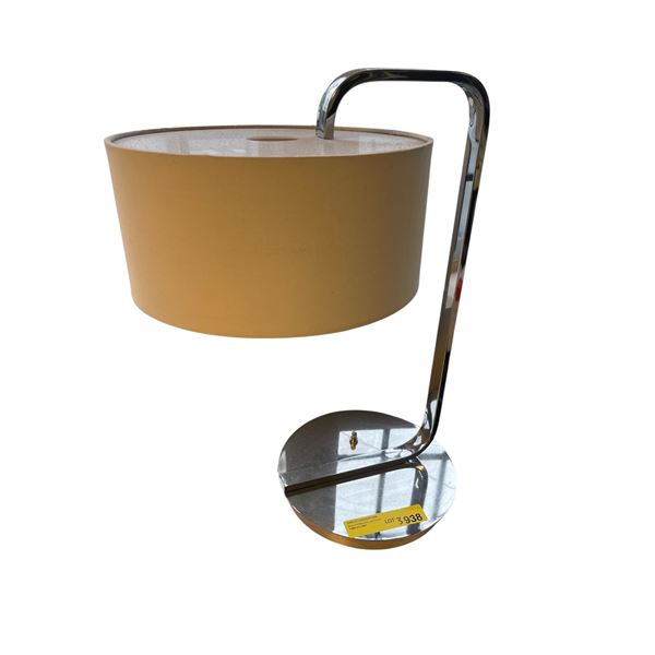 Modern chrome Desk Lamp w/ White Shade - 20"H