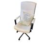 Image 1 : Adjustable Rolling White Leather High Back Office Chair