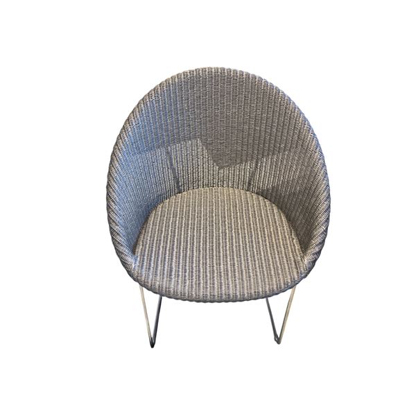 Silver Wicker Chair w/ Chrome Legs