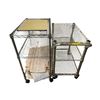 Image 1 : 2 pc - Rolling Metal Wire Carts - 18x34x34" & 18x30x36"