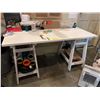 Image 2 : Desk & Contents Including Heater, Clip Boards, Tape, Shrink Wrap, Etc. - 60x28x29.5"