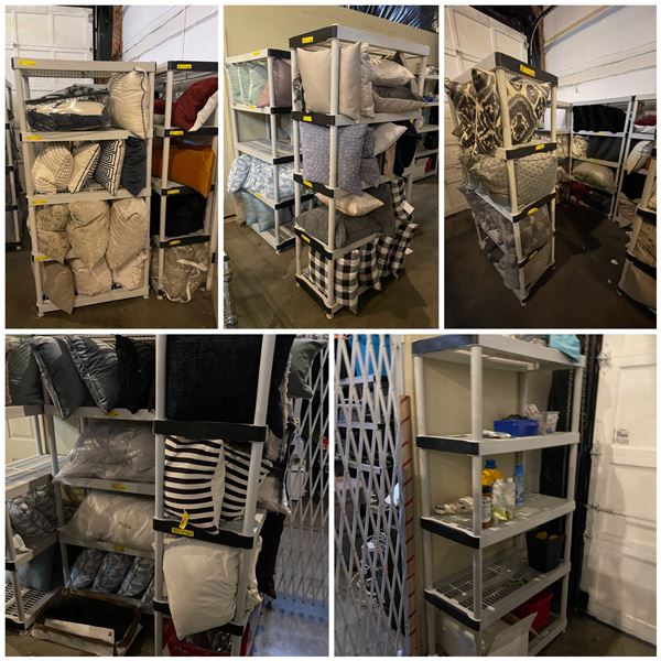 9 pc - Adjustable Plastic Storage Racks - 36x18x73" (5 Shelf)