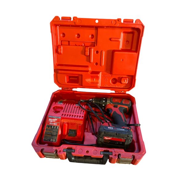 Milwaukee M18 Drill w/ Red Lithium Battery, Charger & Hard Case