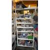 Image 1 : Rack & Contents - Includes Extension Cords, Glove, Paint, Furniture Repair Supplies, Etc.