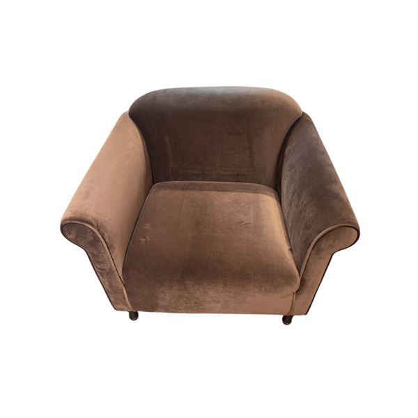 New Plush Brown Upholstered Club Armchair - 36" L x 32" W x 31" H