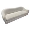 Image 1 : Modern Curved Upholstered Sofa - Cream Fabric - 85" L x 28" W x 29" H