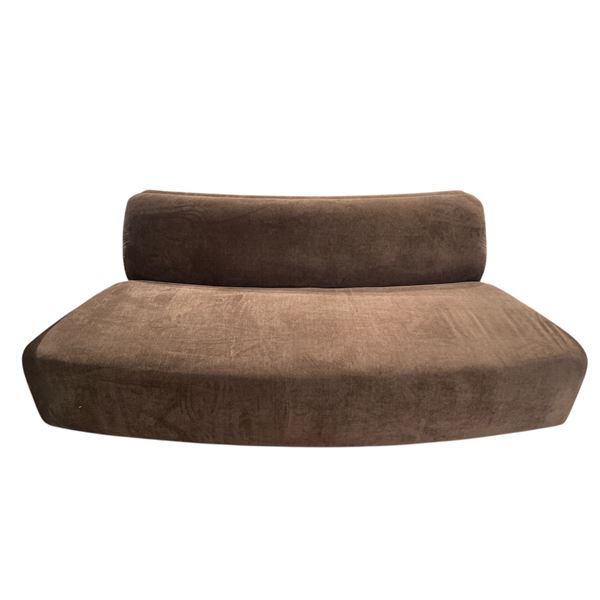 Modern Upholstered Armless Sofa / Bench - Brown Fabric - 78" L x 37.5 W x 29" H
