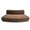 Image 1 : Modern Upholstered Armless Sofa / Bench - Brown Fabric - 78" L x 37.5 W x 29" H