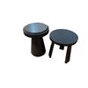 Image 1 : New Modern Black Side Table Set with Stone & Wood Top