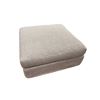 Image 1 : Large Square Upholstered Ottoman - Light Grey Fabric