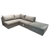 Image 1 : Grey Upholstered Sectional Sofa with Chaise - 154" W x 38" W x 28" H (Slightly Different Colour Chai