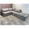 Image 4 : Grey Upholstered Sectional Sofa with Chaise - 154" W x 38" W x 28" H (Slightly Different Colour Chai