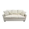 Image 1 : New Three-Seat Upholstered Sofa with Accent Pillows - Cream - 75" L x 36.5" W x 33" H