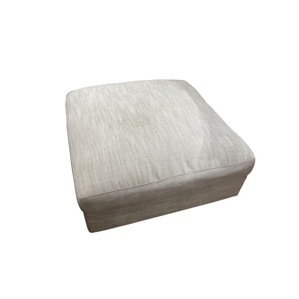 Square Upholstered Ottoman - Light Grey Fabric - 38" L x 38" W x 18" H
