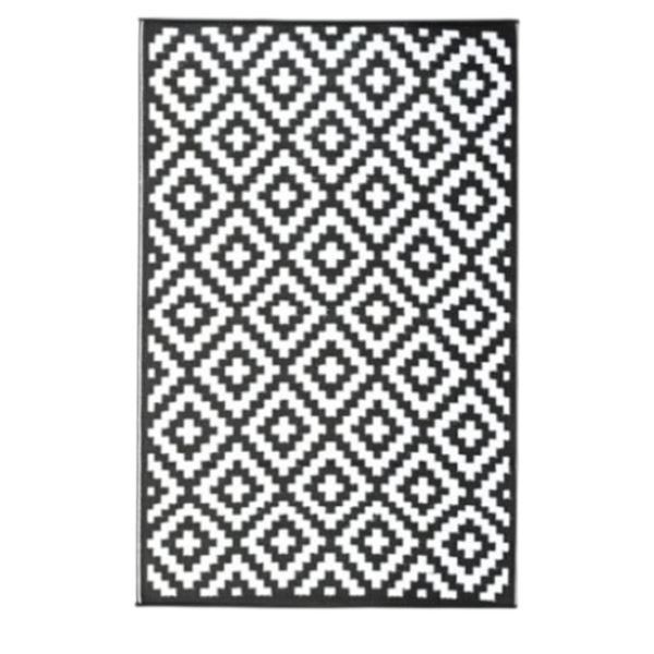 Outdoor Area Rug Mat Reversible & Waterproof made with Recycle Plastic Straws for Patios, Outdoors,