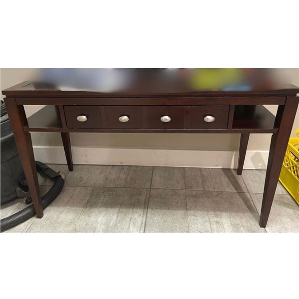 Wooden Console Table H28" x W48" x D19" & Side Table H30" x 32" x 32"