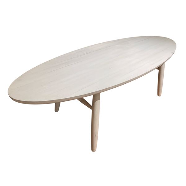 Wooden White Dining Table 96" L x 36" W x 30" H