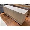 Image 2 : White Cabinet Sideboard w/ Marble-Style Top 78" L x 20" W x 33.5" H
