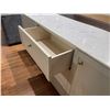 Image 3 : White Cabinet Sideboard w/ Marble-Style Top 78" L x 20" W x 33.5" H