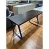 Image 2 : Dark Wood Office Desk w/ Metal Legs & Cable Grommet 55" L x 24" W x 30" H