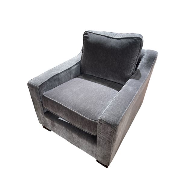 Modern Grey Upholstered Lounge Chair