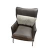 Image 1 : Contemporary Leather Lounge Chair w/ Pillow