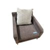 Image 1 : Charcoal Fabric Lounge Chair w/ Throw Cushion
