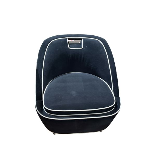 Black Accent Chair w/ White Contrast Trim