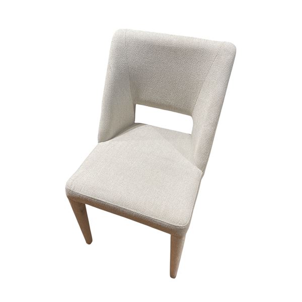 New Modern Upholstered Accent Chair Light Neutral Fabric