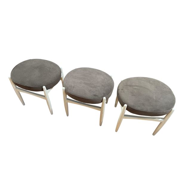 Group of New 3 LH Wood Velvet Stools RV: $499
