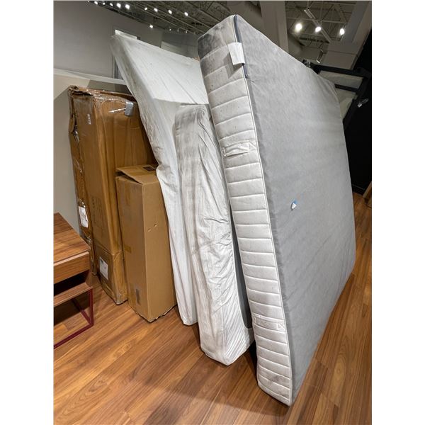 Group of Various Mattresses, Dream Bed Storage Headboard, Moes Paloma King Bed, Moes Platform King D