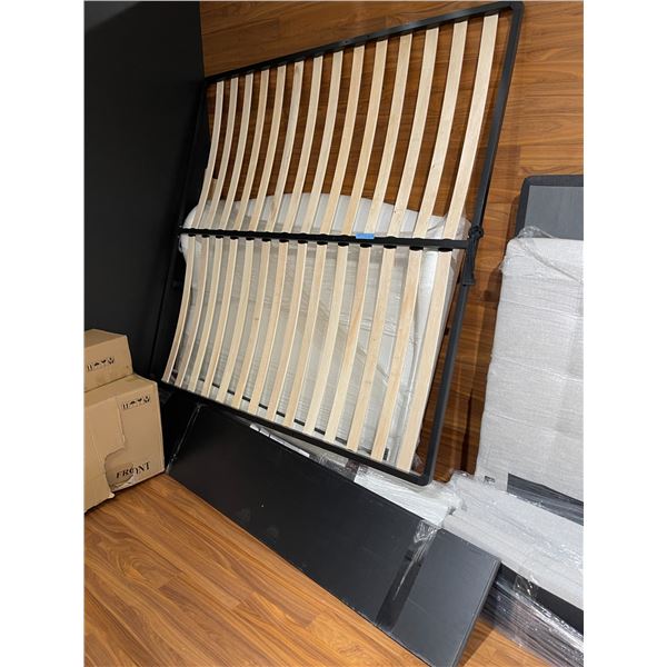 Queen Size Metal Bed Frame with Wooden Slat Support