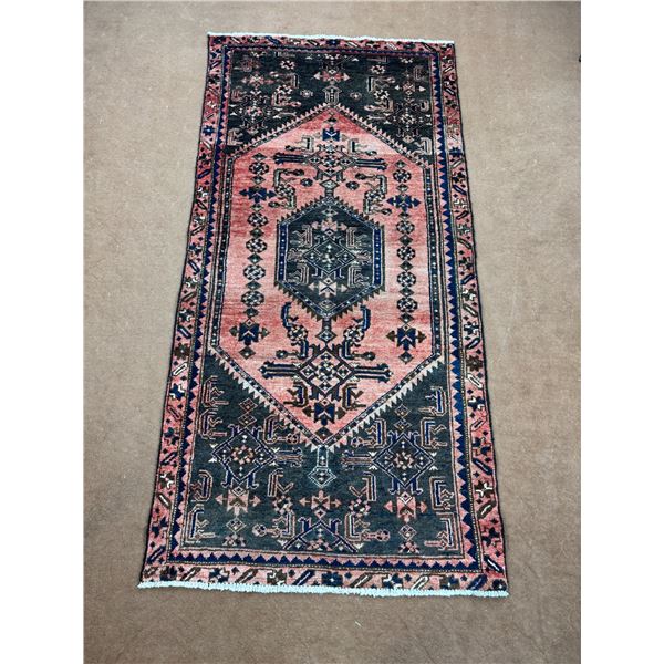 Zanjan 100% Authentic Hand Knotted Wool Persian Rug Handmade in Iran Geometric map Low pile (These c