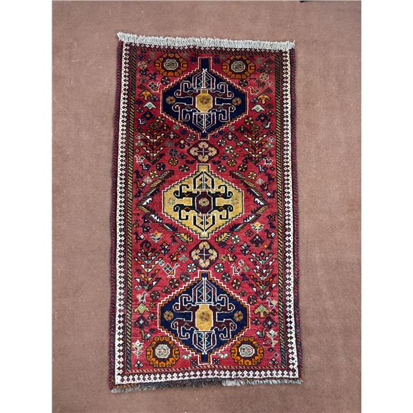Shiraz 100% Authentic Hand Knotted Wool Persian Rug Handmade in Iran geometric map Fluffy carpet  Th